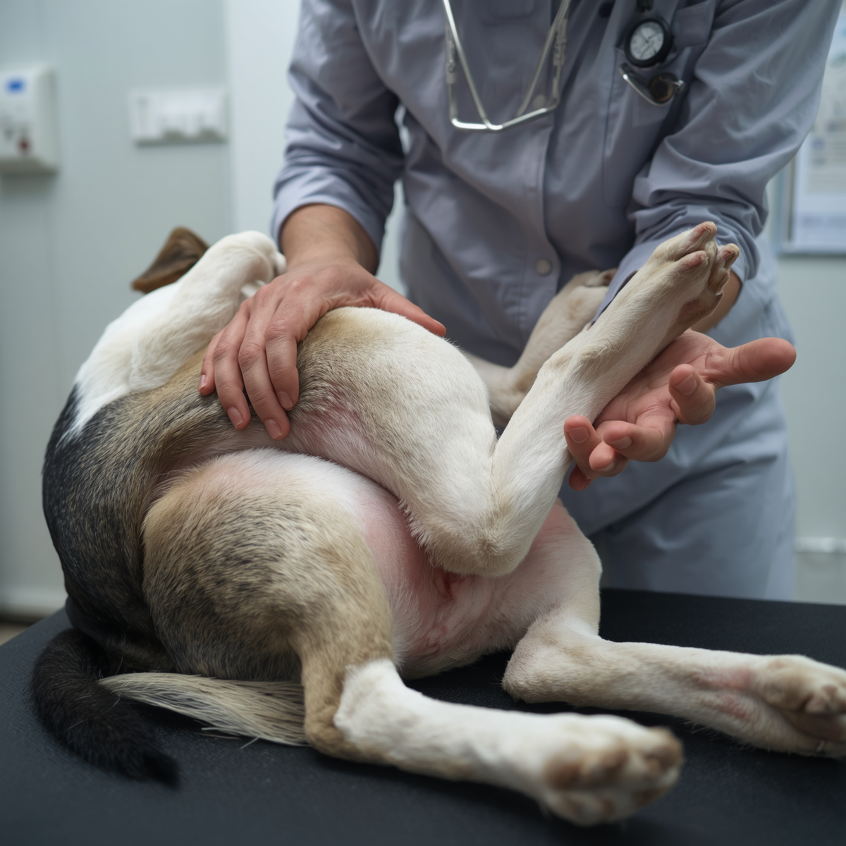 Hund bei der ärztlichen Untersuchung